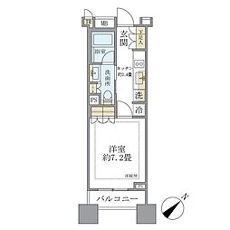 ブリリア銀座id 1Kの間取図画像