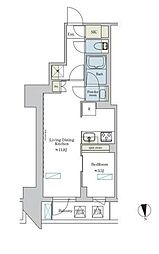 ブリリアイスト浅草 1LDKの間取図画像