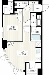 カスタリア高輪台 1LDKの間取図画像