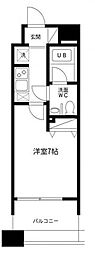 レジディア島津山 1Kの間取図画像