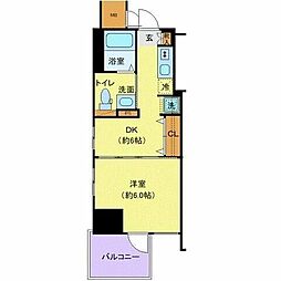 エステムプラザ市谷外濠公園 1DKの間取図画像