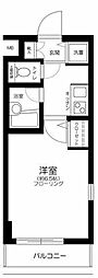 プレール・ドゥーク東新宿 1Kの間取図画像