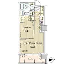 パークアクシス池田山 1LDKの間取図画像