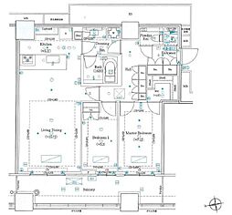 WORLD TOWER RESIDENCE 2LDKの間取図画像