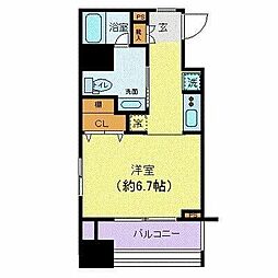 ベルファース水天宮前 ワンルームの間取図画像
