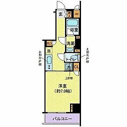 ディアレイシャス港区海岸 1Kの間取図画像