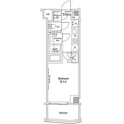 ザ・パークハビオ渋谷クロス 1Kの間取図画像