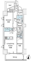 リビオ北品川リバーサイドテラス 2LDKの間取図画像