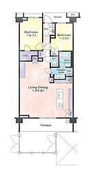 グランドメゾン武蔵野 2LDKの間取図画像