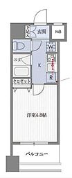 ドゥーエ新川 1Kの間取図画像