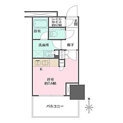 大崎ステーションレジデンス ワンルームの間取図画像