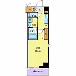 レクシード辰巳スカイガーデンテラス 1Kの間取図画像