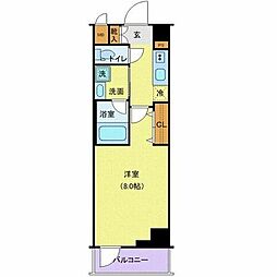 レクシード辰巳スカイガーデンテラス 1Kの間取図画像