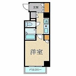 プレール月島RIVAGE 1Kの間取図画像