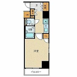 プレール月島RIVAGE 1Kの間取図画像