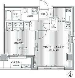 ヒューリックレジデンス茗荷谷 1LDKの間取図画像