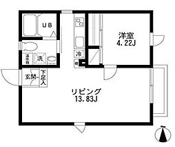 桜ヒルズ三田 1LDKの間取図画像