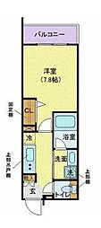 ハーモニーレジデンス品川高輪 1Kの間取図画像