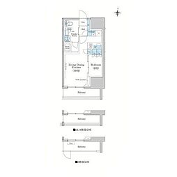 スタイリオ蒲田WEST 1LDKの間取図画像