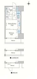 スタイリオ蒲田WEST 1DKの間取図画像