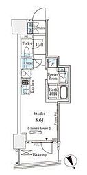 パークナードフィット南青山Vista ワンルームの間取図画像