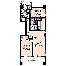 サングランパ 2LDKの間取図画像