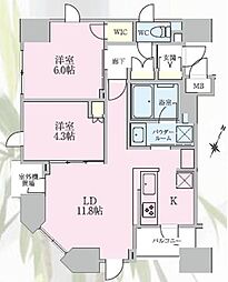 正金アパートメント入船 2LDKの間取図画像