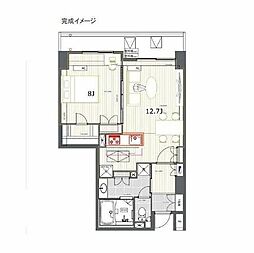 LaSante五反田 1LDKの間取図画像