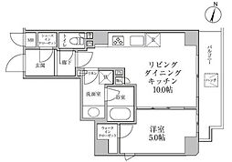 RESIDIA神楽坂2 1LDKの間取図画像