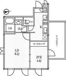 ルクレ高田馬場 1LDKの間取図画像