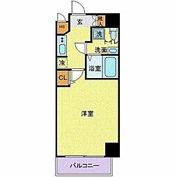 ガラシティ日本橋人形町 1Kの間取図画像