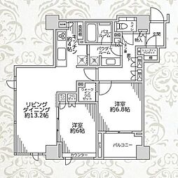 シティハウス月島ステーションコート 2LDKの間取図画像