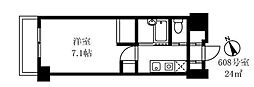 アーツ芝浦 1Kの間取図画像