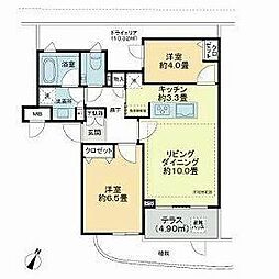ロイヤルシーズン新宿柏木 2LDKの間取図画像
