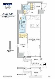 プラウドフラット本郷三丁目 1LDKの間取図画像