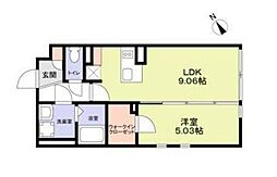 ザ・レジデンス市谷台町 1LDKの間取図画像