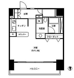 ParkCube東品川 ワンルームの間取図画像