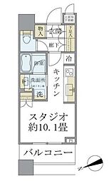 ブリリアタワーズ目黒サウスレジデンス ワンルームの間取図画像