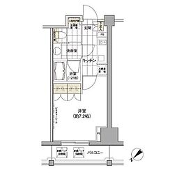パークハビオ渋谷 1Kの間取図画像