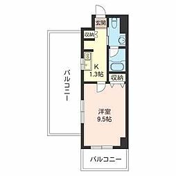 エスティメゾン三軒茶屋2 1Kの間取図画像