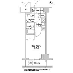 コンフォリア豊洲 1Kの間取図画像