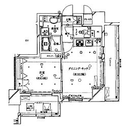 ライジングプレイス浅草弐番館 1LDKの間取図画像