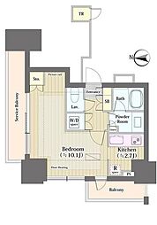 文京ガーデンザサウス ワンルームの間取図画像