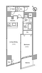 ヴォアラクテ西早稲田 1LDKの間取図画像