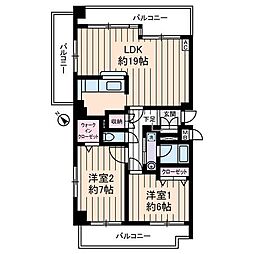 サングランパ 2LDKの間取図画像