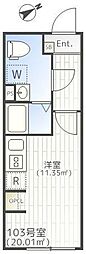 ザパークエクシア大崎 ワンルームの間取図画像