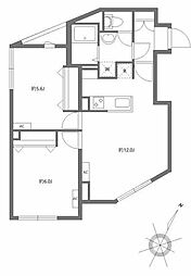 グランパセオ祐天寺 2LDKの間取図画像