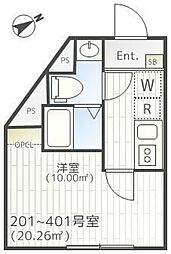 ザパークエクシア大崎 1Kの間取図画像