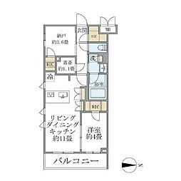 ラペルラ自由が丘2 1SLDKの間取図画像