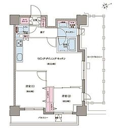 クレヴィアリグゼ世田谷松陰神社前 2LDKの間取図画像